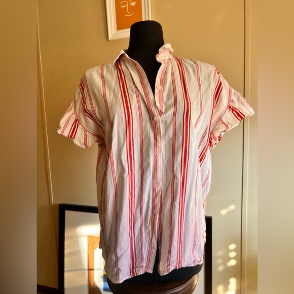 Madewell size medium striped button Down - Picture 5 of 7